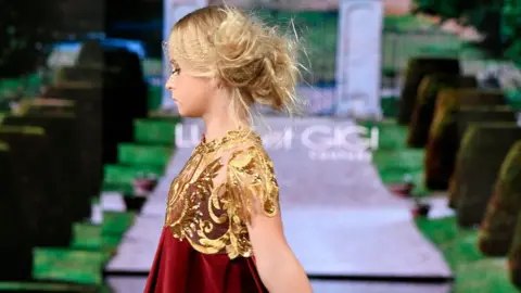 Getty Images Daisy walking at New York Fashion Week