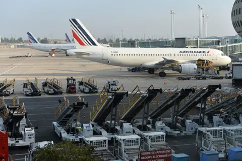 Getty Images Air France plane sitting on the tarmac