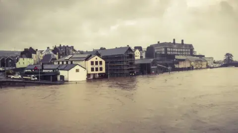 Tristram Davies River levels in Carmarthen have been rising