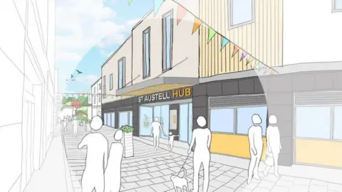 Cornwall Council An artist's impression of the council's new hub in St Austell
