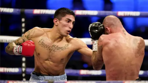 Liam Ritson (right) in action against Jeremias Ponce during the IBF Super-Lightweight World Title Final Eliminator