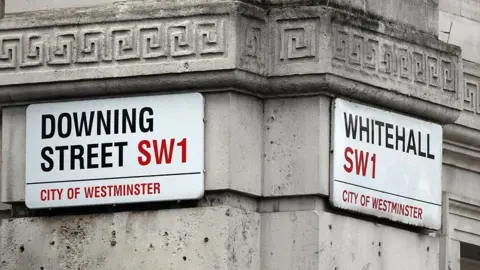 Getty Images - Señales de Downing Street y Whitehall