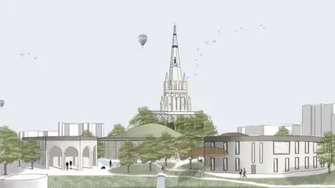 Emily Annakin A sketch of how Bristol Harbourside could look with a stream 