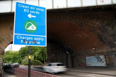 A Clean Air Zone sign in Birmingham