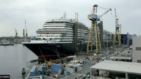 Cunard The Queen Anne being built in Trieste in Italy