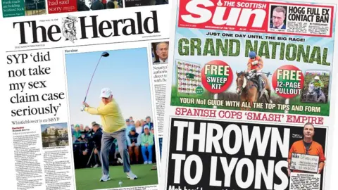 The Heral and Scottish Sun front pages