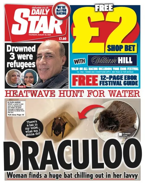 The headline on the front page of the Daily Star reads: Draculoo