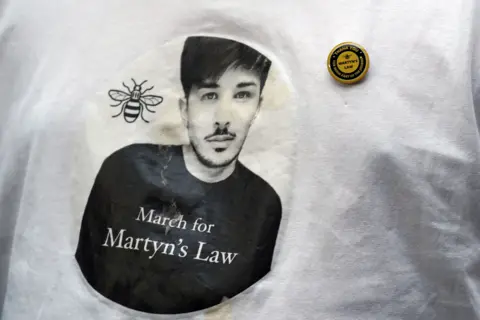 PA Media A March for Martyn's Law t-shirt