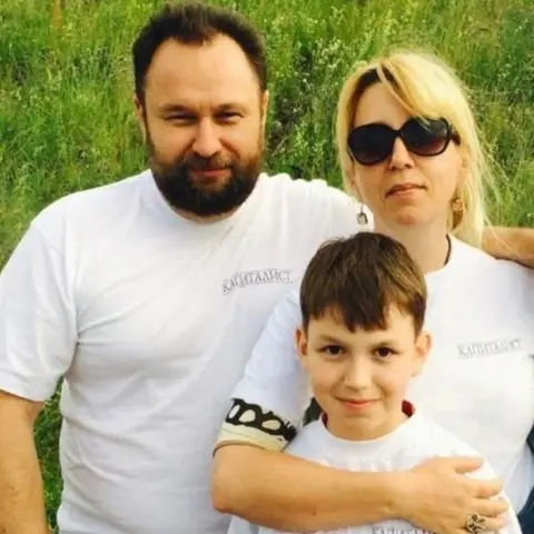 Irina Enikeeva Irina Slavina with her husband and their friend Irina's son Matvei