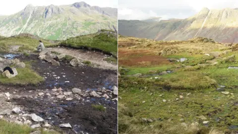 Fix the Fells Before and after of Pike O Blisco, Langdale