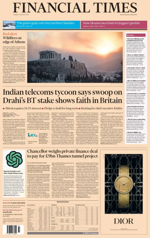 The headline in the Financial Times reads: Indian telecom tycoon Drahi's PT stake takeover shows confidence in Britain