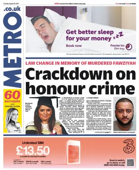Title on the next method of metro read: "Crackdown to appreciate the crime",