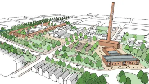 Gardner Stewart Architects Artist's impression of the chimney in Stewartby