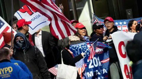 Getty Images Trump supporters at Trump Tower