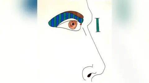 PA Media A drawing created by John Lennon and artist Stephen Verona