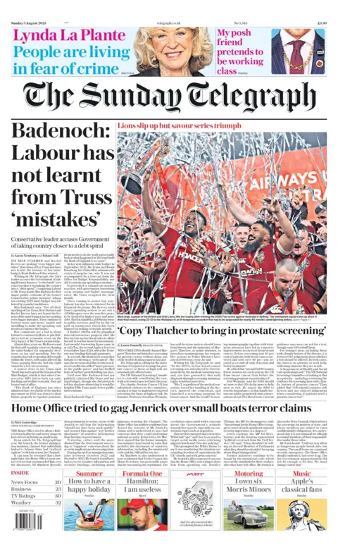  Labour has not learnt from Truss 'mistakes'," reads the headline on the front page of The Sunday Telegraph.