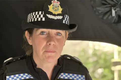 Assistant Chief Constable Rachel Farrell at a cannabis plant nursery in St Leonards