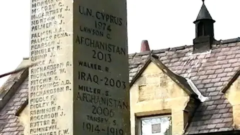 Ged Parker A close up of the names on a war memorial with UN Cyprus 1974, Lawson C visible at the top 