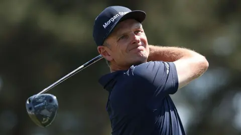 Justin Rose tees off