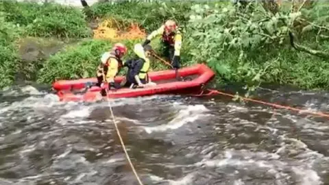 Devon & Somerset Fire & Rescue Service Island rescue operation