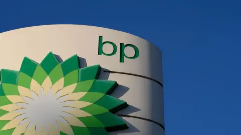 A BP logo against a blue sky