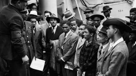 PA Media Windrush migrants in 1948