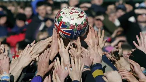 Getty/Christopher Furlong Shrove Tuesday Football in Ashbourne