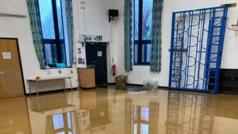 Badgerbrook Primary School Flooded hall