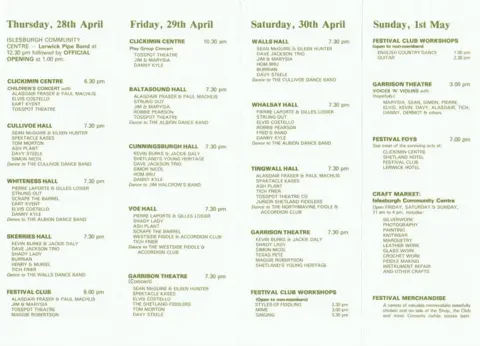 Shetland Folk Festival Society Shetland Folk Festival program 1988