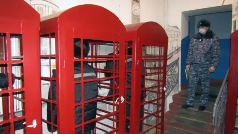 Russian prison's British phone boxes