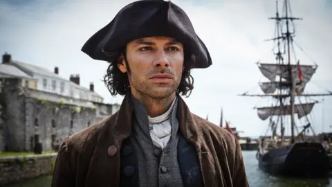 BBC Ross Poldark in Charlestown Harbour