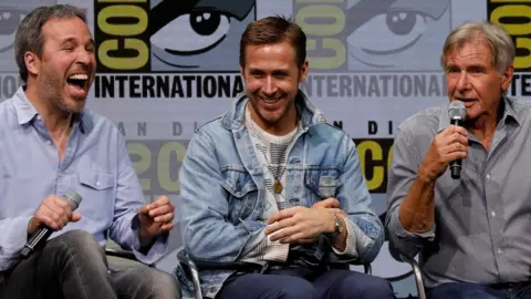 Getty Images Denis Villeneuve, Ryan Gosling and Harrison Ford