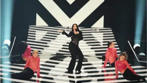 Getty Images Mae Muller performs at Eurovision