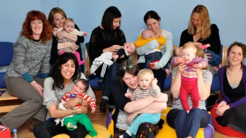 Mothers and children at a Mothers Uncovered session