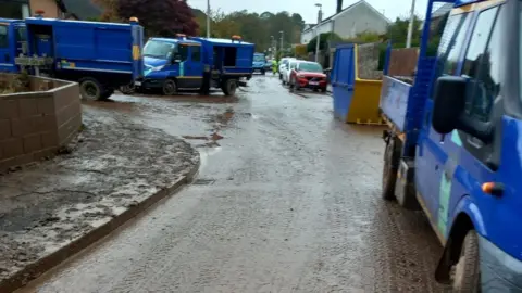 Perth and Kinross Council Muddy road in Invergowrie