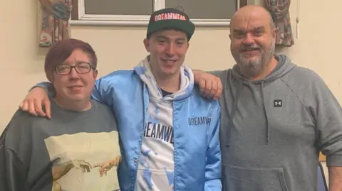 B Positive Three people attending B Positive Bedford