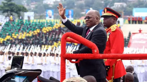 Getty Images President Magufuli in December 2019 - he has been criticised for not releasing data on coronavirus