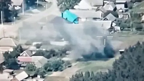 Reuters Drone footage released by Freedom of Russia Legion shows what they claim is destruction of Russian military targets in Belgorod region