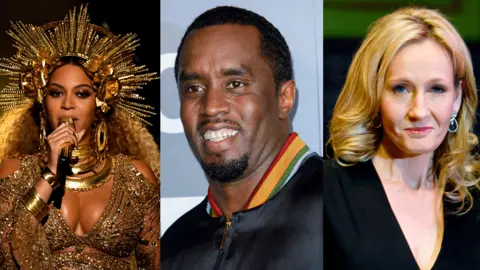 PA/Getty Beyonce, Sean Combs, JK Rowling