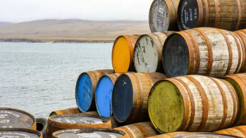 Getty Images whisky barrels on Islay