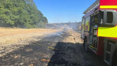 Ampthill Community Fire Station A field fire in Lower Sundon, Bedfordshire