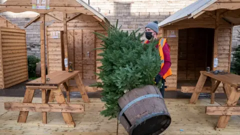 Getty Images Christmas market in Cardiff being dismantled