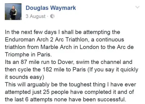 Douglas Waymark/Facebook Mr Waymark posted about the event on his own Facebook page