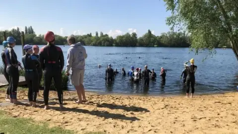 Shepperton open water swim Lake