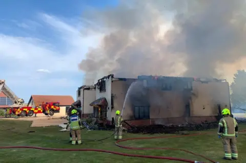 Essex Fire and Rescue Service House fire in Park Lane, Tolleshunt Knights