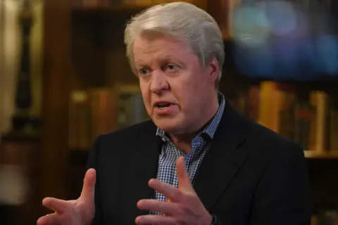 PA Media Earl Spencer being interviewed by Laura Kuenssberg on 17 March, 2024