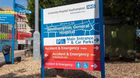 Getty Images A sign for Southampton General Hospital 