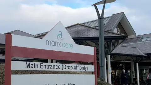 BBC Manx Care sign outside Noble's Hospital