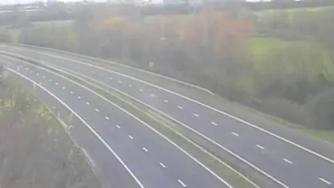 National Highways Both M49 northbound and southbound carriageways are empty after the crash which happened on Thursday