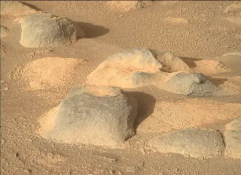 NASA/JPL-Caltech/ASU Rocks photographed by Nasa's Mars Perseverance rover's right Mastcam-Z camera, on 13 May 2021